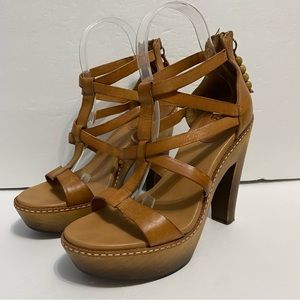 Ugg Salima Strappy Wooden Platform Heels Women’s Size 7